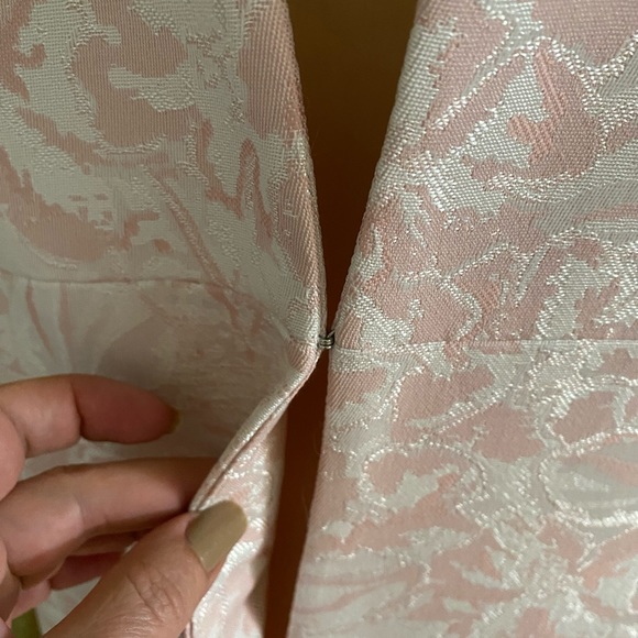 Kasper Women's Evening Coat Blazer Brocade Floral Pattern Size 18 Beaded Neck - Picture 14 of 16